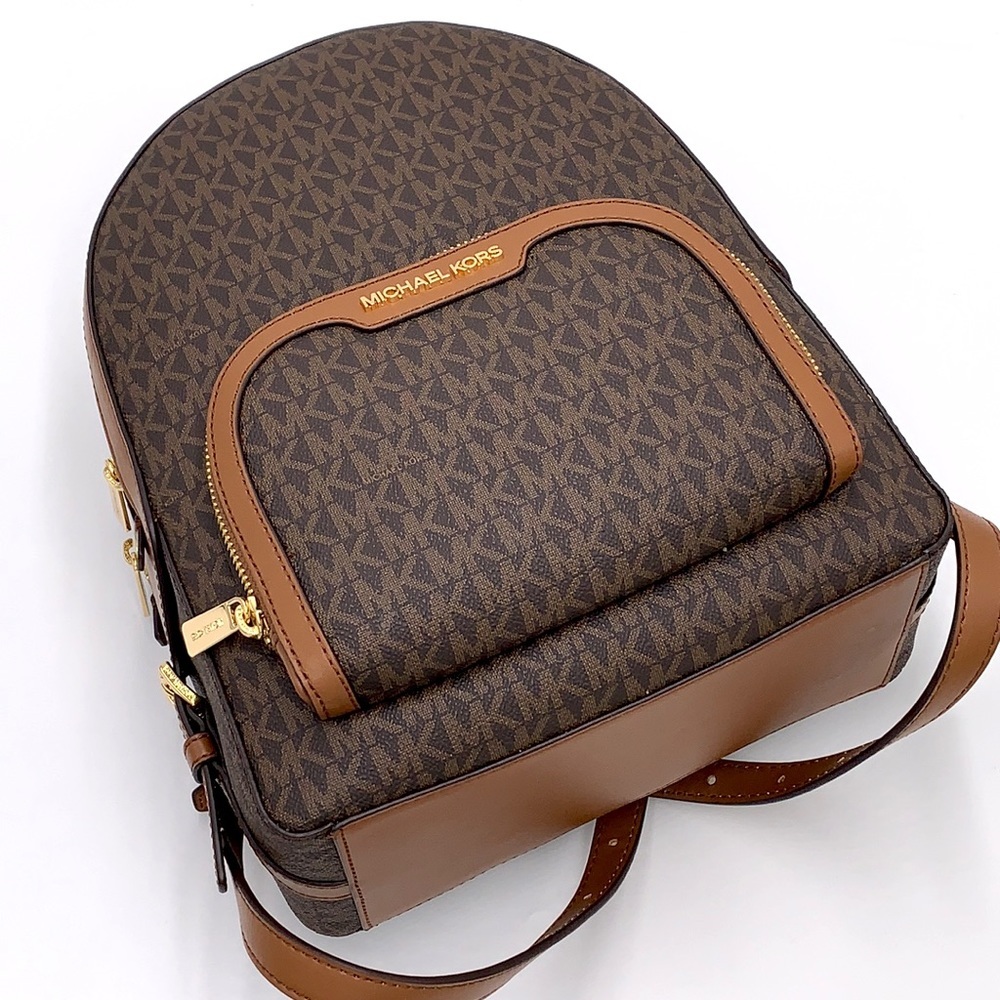 MICHAEL KORS JAYCEE MEDIUM BACKPACK BROWN SIGNATURE COLOR - Picture 10 of 16